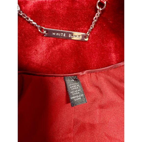 White House Black Market Red Wine Velvet Blazer Size 4 - Picture 2 of 8